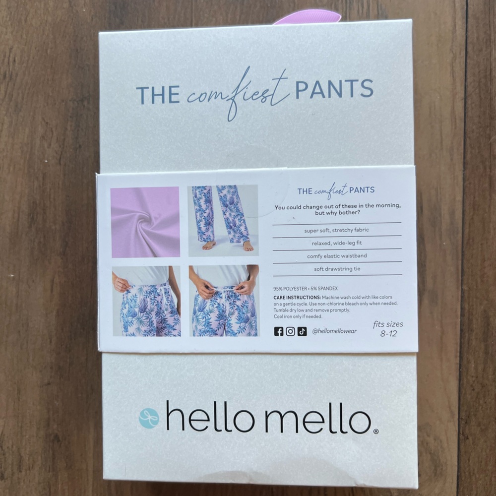 NWT Hello Mello Pink and Blue Lounge Pants - Picture 2 of 2
